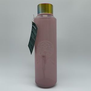 Starbucks Pink Iridescent Glass Water Bottle